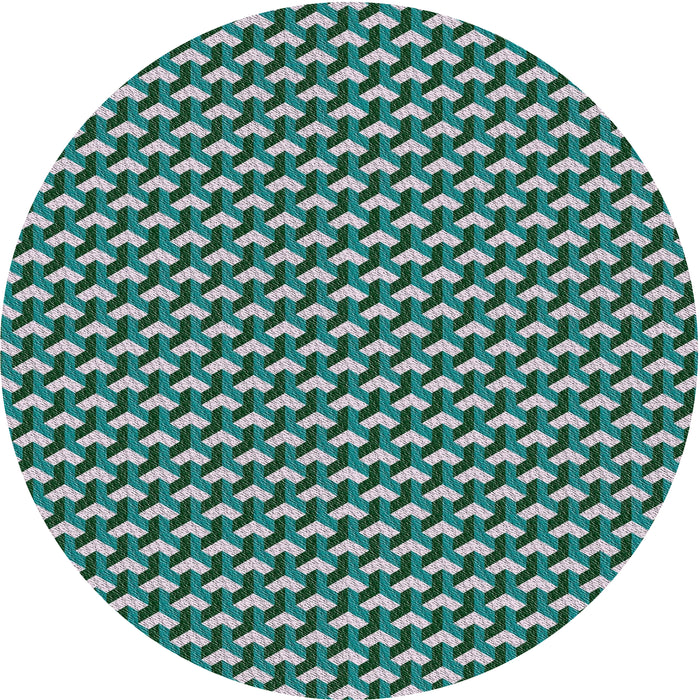 Sideview of Patterned Deep-Sea Green Novelty Rug, pat2577