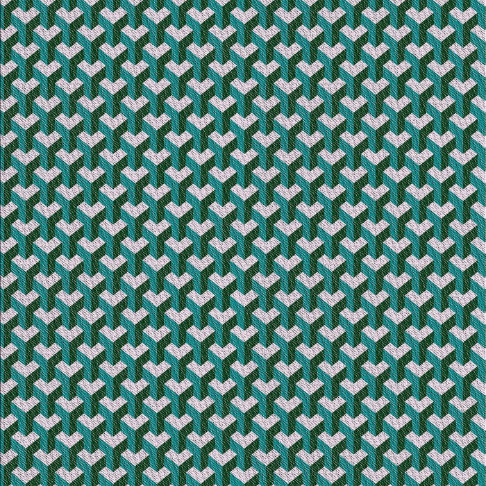 Patterned Deep-Sea Green Novelty Rug, pat2577