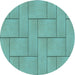 Square Patterned Mint Green Rug, pat2578lblu