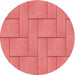 Square Patterned Fire Red Rug, pat2578rd