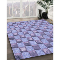 Patterned Slate Blue Rug, pat2579blu