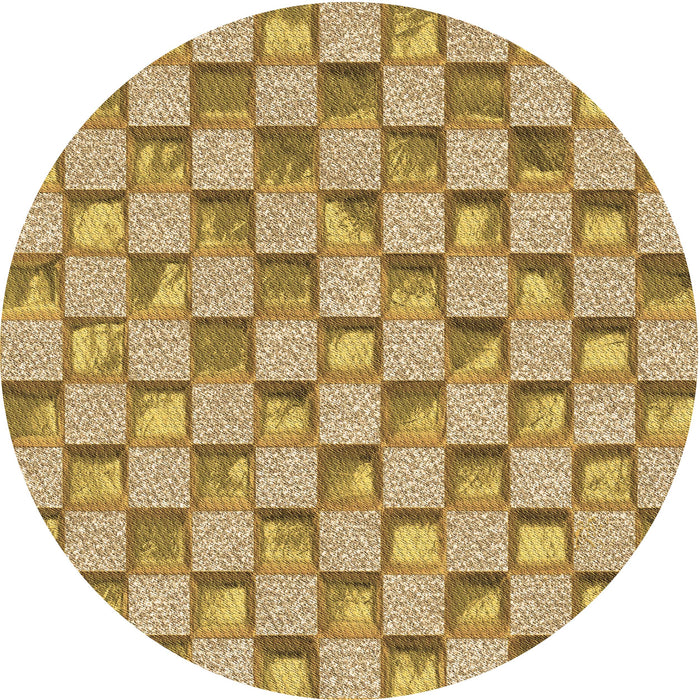 Square Patterned Yellow Orange Rug, pat2579brn