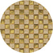 Square Patterned Yellow Orange Rug, pat2579brn