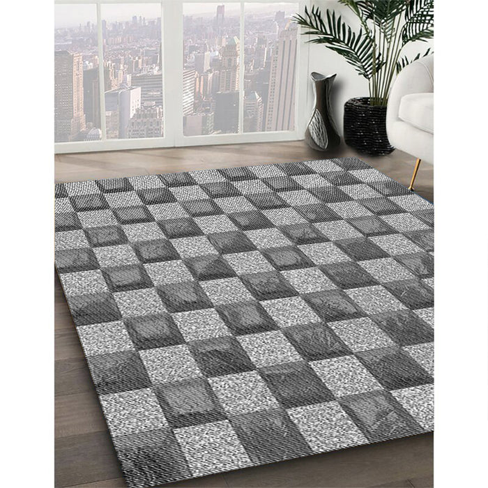 Patterned Cloud Gray Rug in Family Room, pat2579gry