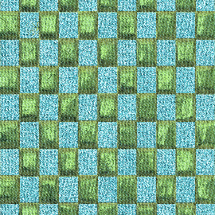 Patterned Turquoise Green Rug, pat2579lblu