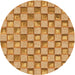 Square Patterned Orange Rug, pat2579org