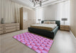 Patterned Violet Purple Rug in a Bedroom, pat2579pur