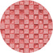 Square Patterned Light Coral Pink Rug, pat2579rd