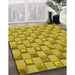 Patterned Bright Gold Yellow Rug in Family Room, pat2579yw