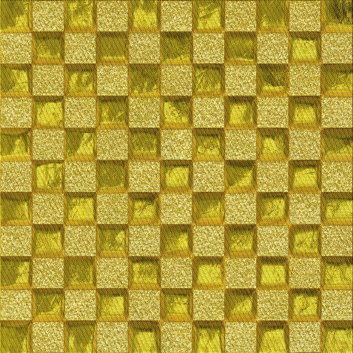 Round Patterned Bright Gold Yellow Rug, pat2579yw