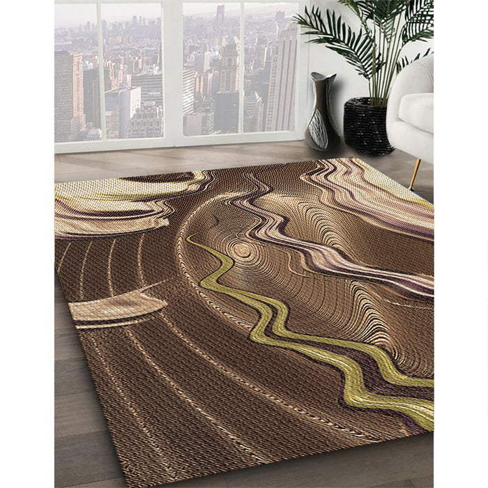 Machine Washable Transitional Peru Brown Rug in a Family Room, wshpat258brn