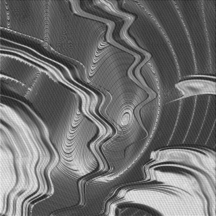 Round Patterned Dark Gray Rug, pat258gry