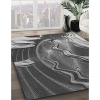 Patterned Dark Gray Rug, pat258gry