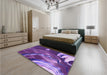 Patterned Purple Rug in a Bedroom, pat258pur