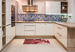 Patterned Red Rug in a Kitchen, pat258rd