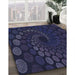 Patterned Deep Periwinkle Purple Rug in Family Room, pat2580blu