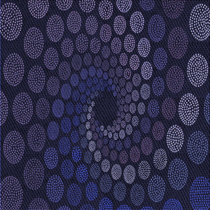 Round Machine Washable Transitional Deep Periwinkle Purple Rug, wshpat2580blu