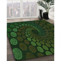 Patterned Black Rug, pat2580grn