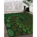 Patterned Black Rug in Family Room, pat2580grn