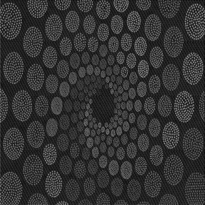 Round Patterned Black Rug, pat2580gry