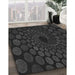 Patterned Black Rug in Family Room, pat2580gry