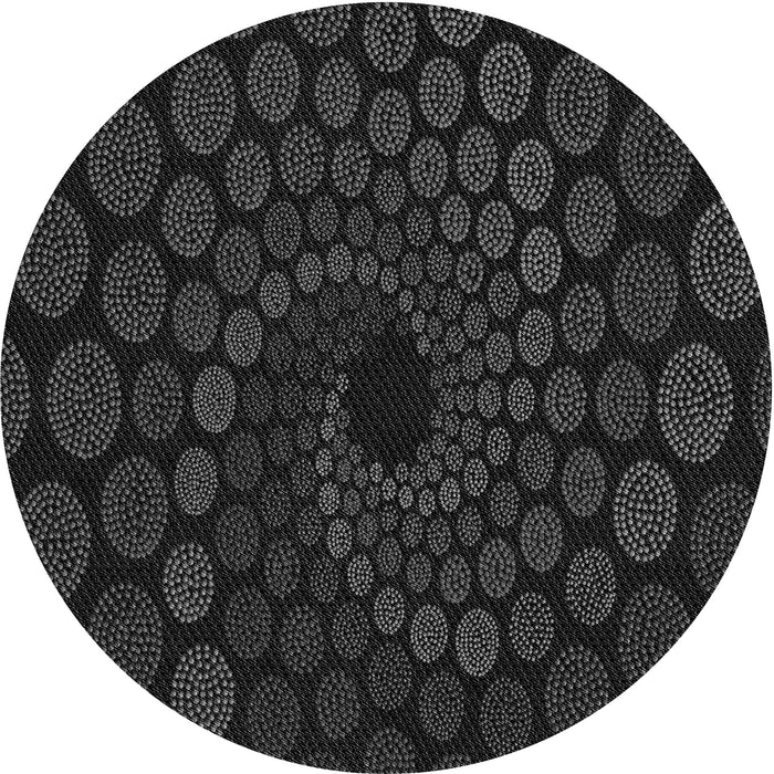 Square Patterned Black Rug, pat2580gry
