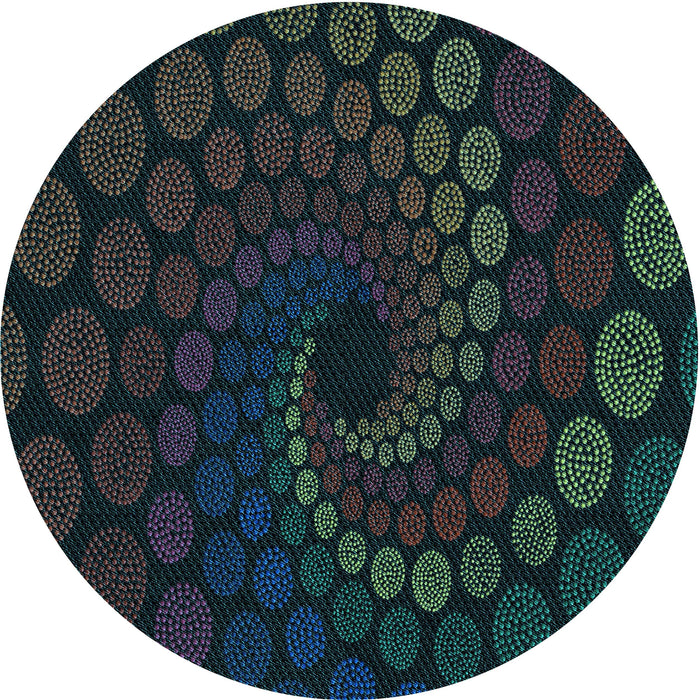 Square Patterned Black Rug, pat2580lblu
