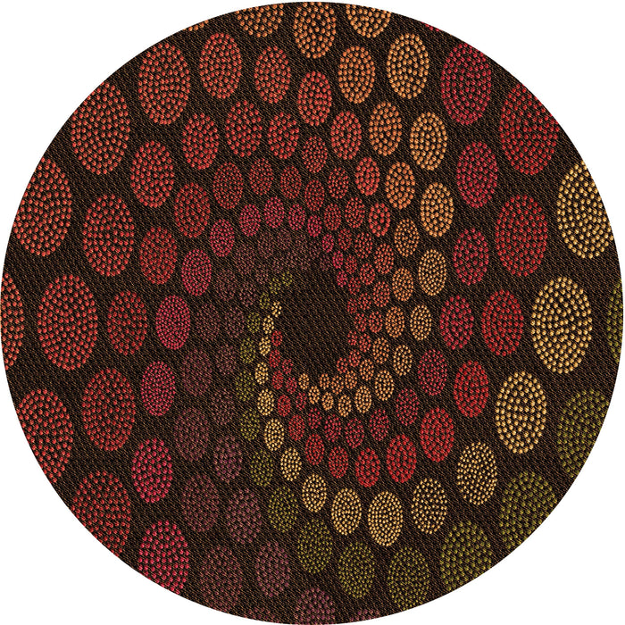 Square Patterned Saddle Brown Rug, pat2580org