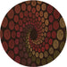Square Patterned Saddle Brown Rug, pat2580org