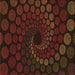 Round Patterned Saddle Brown Rug, pat2580org