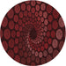 Square Patterned Saffron Red Rug, pat2580rd