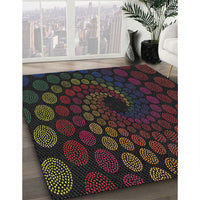 Patterned Chocolate Brown Novelty Rug, pat2580