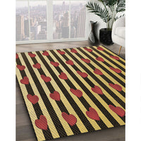 Patterned Red Rug, pat2581brn