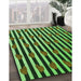 Machine Washable Transitional Green Rug in a Family Room, wshpat2581grn