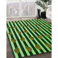 Patterned Green Rug, pat2581grn