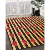 Patterned Maroon Red Rug, pat2581org