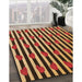 Patterned Maroon Red Rug in Family Room, pat2581org