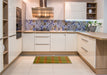 Patterned Red Rug in a Kitchen, pat2581yw