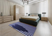 Patterned Night Blue Rug in a Bedroom, pat2582blu
