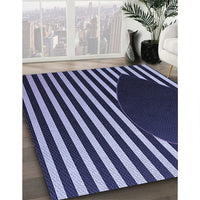 Patterned Night Blue Rug, pat2582blu