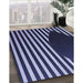 Patterned Night Blue Rug in Family Room, pat2582blu