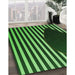 Patterned Dark Forest Green Rug in Family Room, pat2582grn