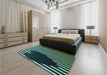 Patterned Mint Green Rug in a Bedroom, pat2582lblu