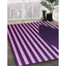 Patterned Purple Rug in Family Room, pat2582pur