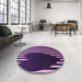 Round Patterned Purple Rug in a Office, pat2582pur