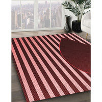 Patterned Red Rug, pat2582rd