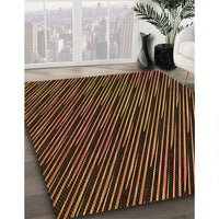 Patterned Black Brown Rug, pat2583org