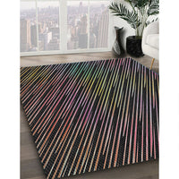 Patterned Black Novelty Rug, pat2583