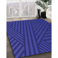 Patterned Cobalt Blue Rug, pat2584blu