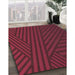 Machine Washable Transitional Bright Maroon Red Rug in a Family Room, wshpat2584brn